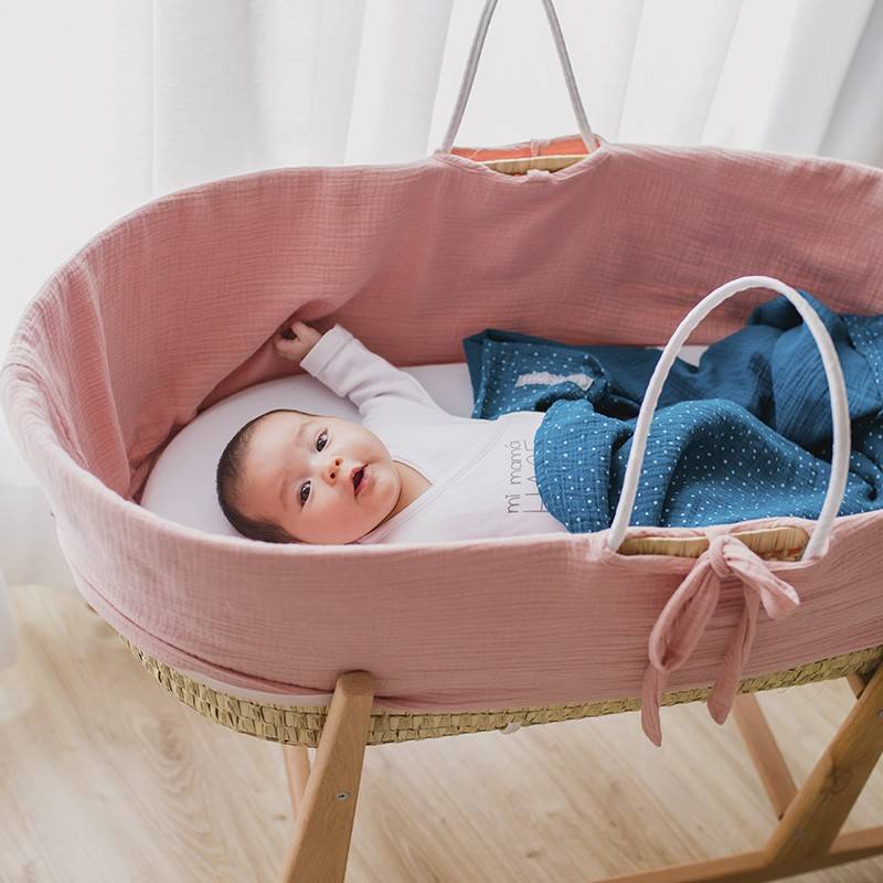 Moises bebe Mimuselina, Capazo mimbre con vestiduras 22