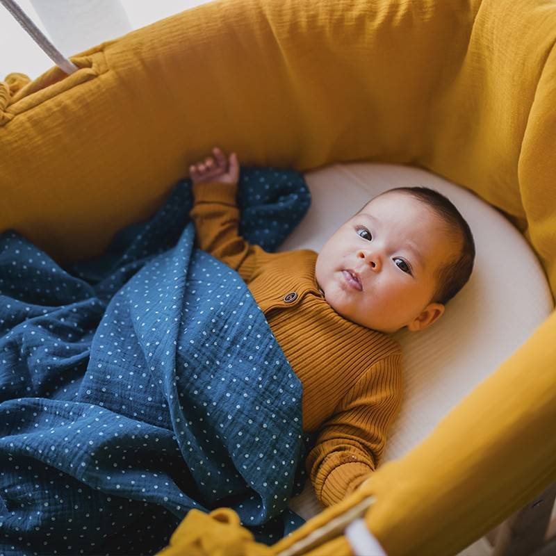 Moises bebe Mimuselina, Capazo mimbre con vestiduras 44