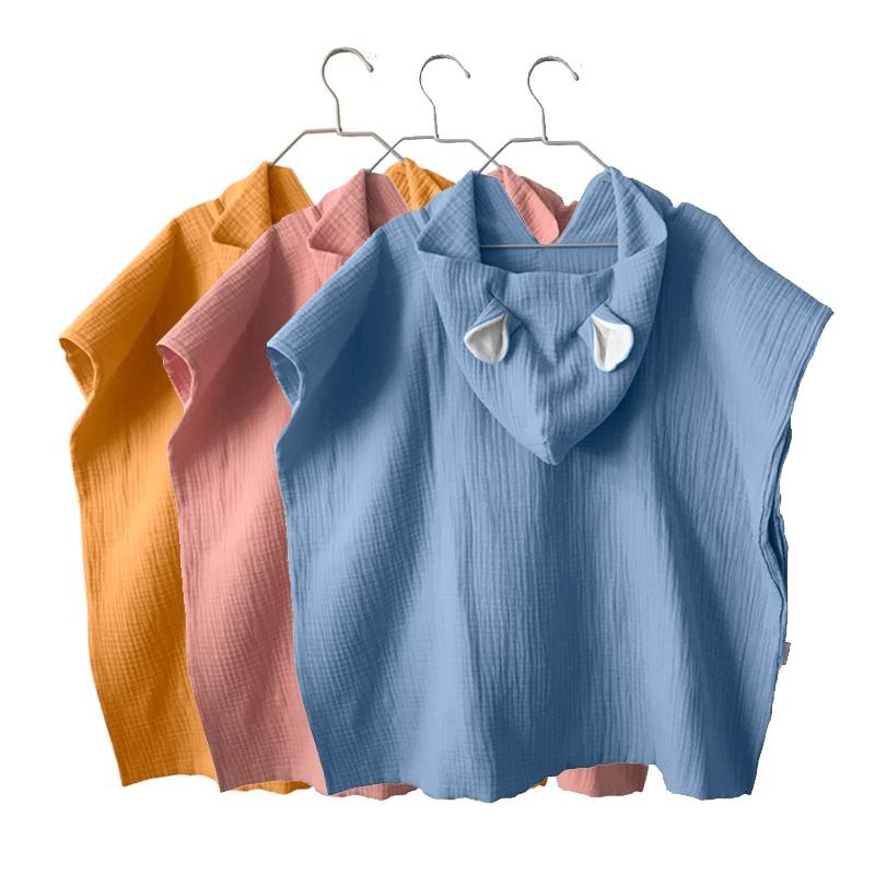 Poncho de baño para bebé de muselina 1
