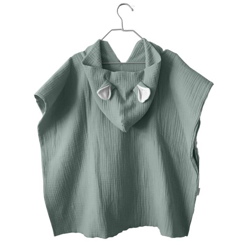Poncho de baño para bebé de muselina 11