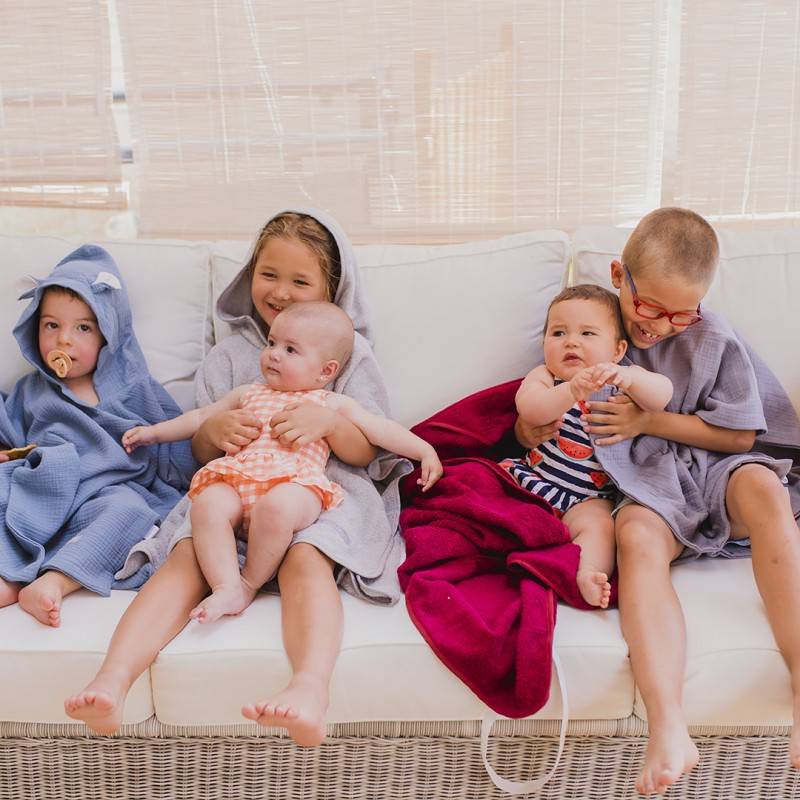 Poncho de baño para bebé de muselina 3