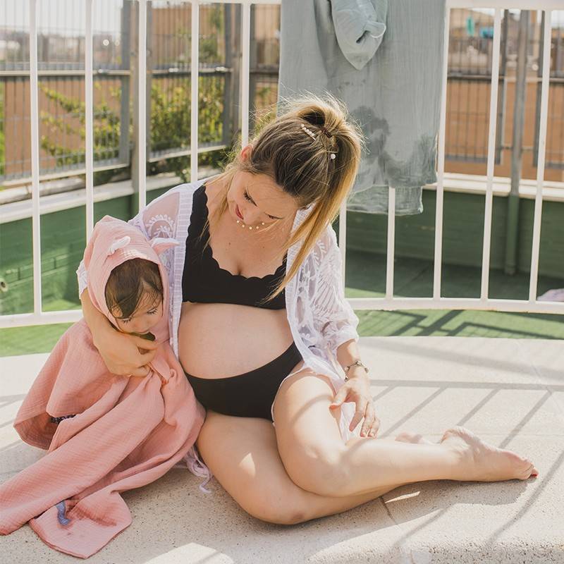 Poncho de baño para bebé de muselina 9