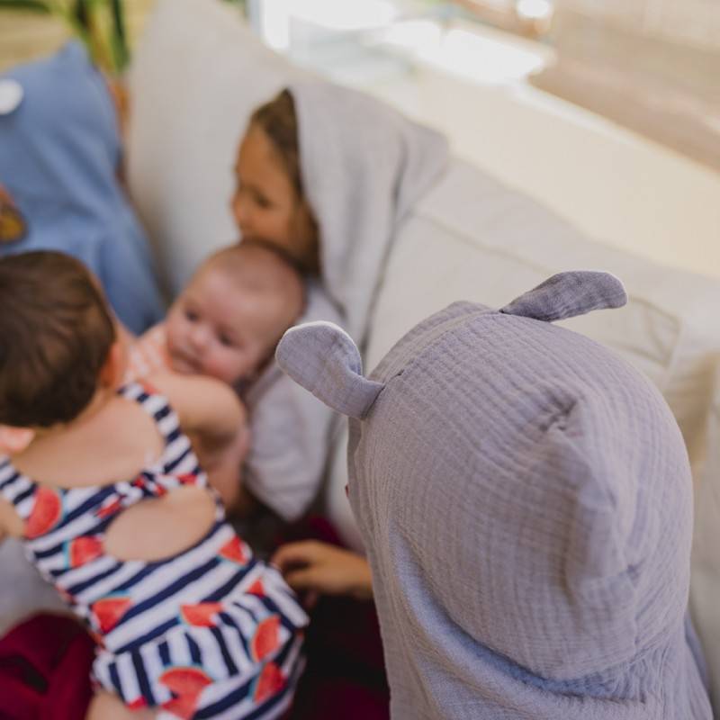 Poncho de baño para bebé de muselina 20