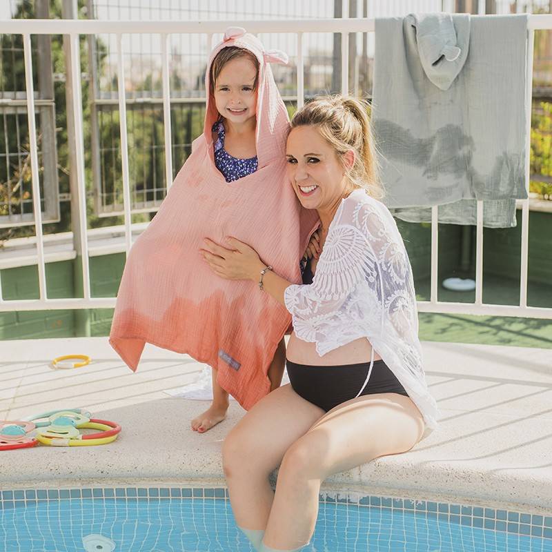 Poncho de baño para bebé de muselina 8