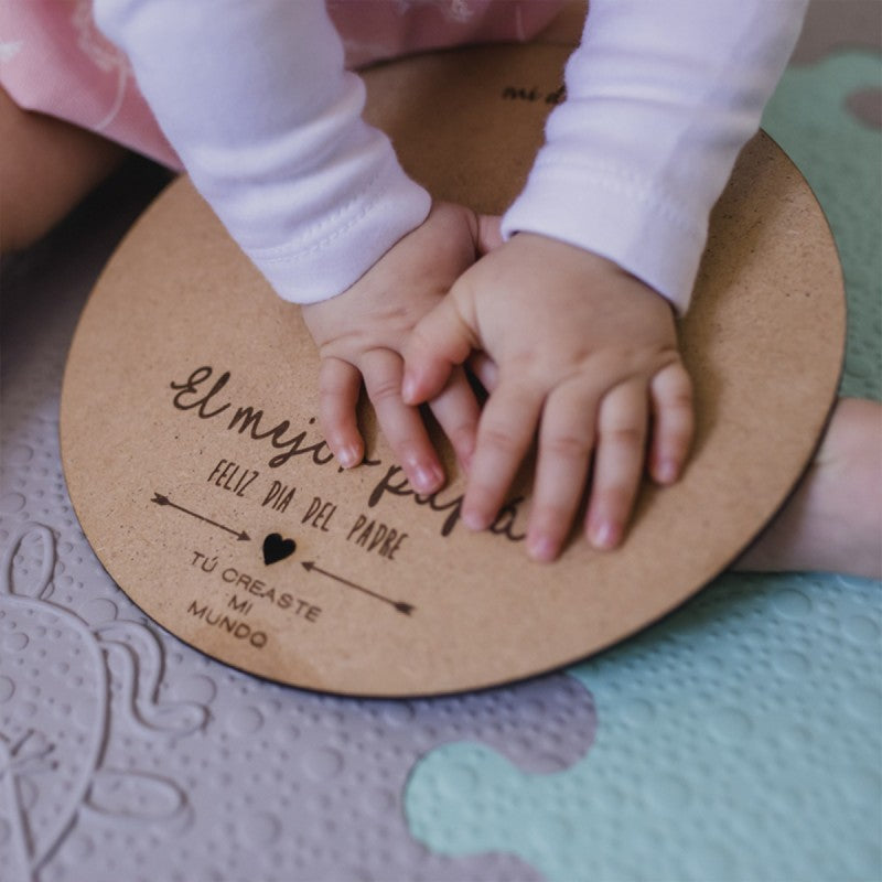 Recuerdo con huella bebé para el día del Padre 7