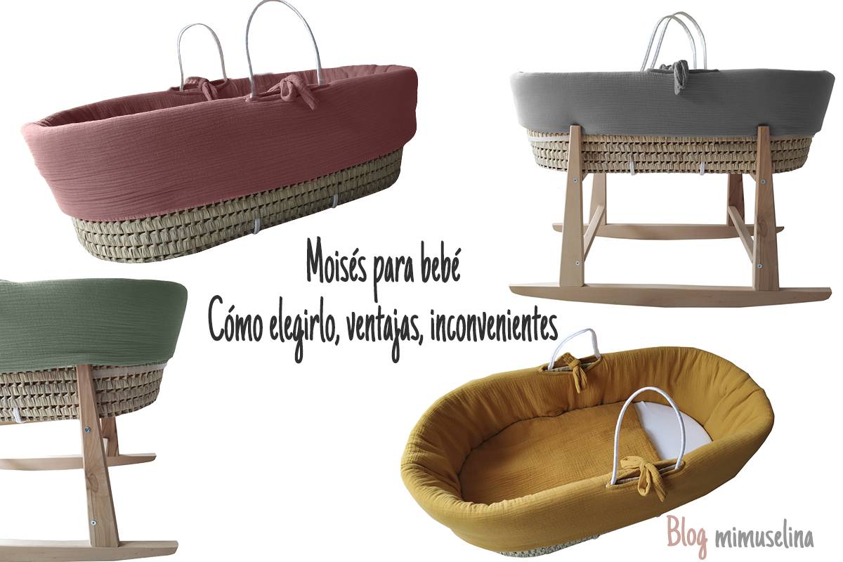 moises para bebe, capazo de mimbre recién nacido, sueño bebé mimuselina