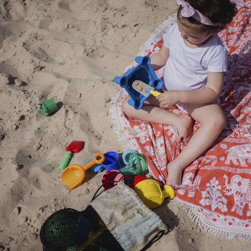 Bolsa de red para los juguetes de la playa
