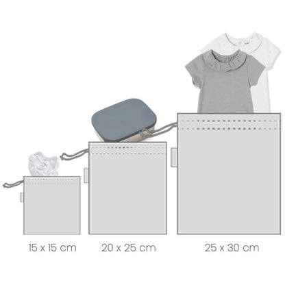 3 bolsas merienda de tela para niños