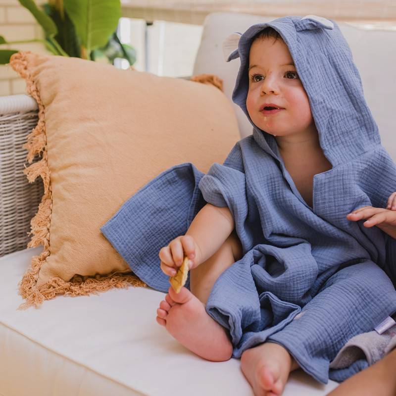 Poncho de baño para bebé de muselina 2